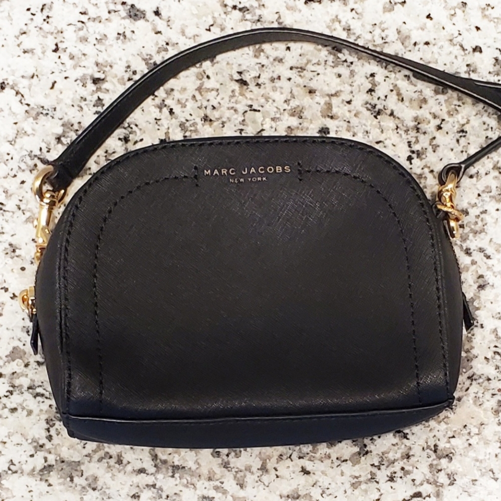Marc Jacobs Black Crossbody Bag with Gold Hardware